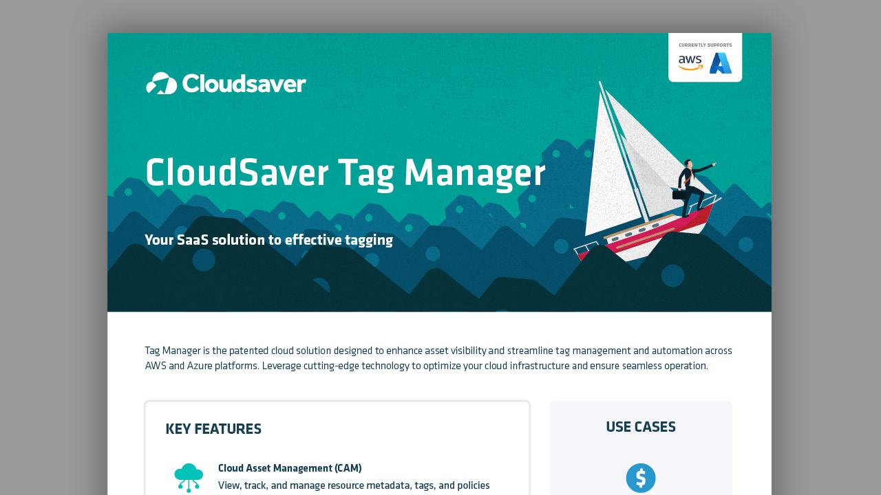 Cloudsaver Tag Manager – Product Overview